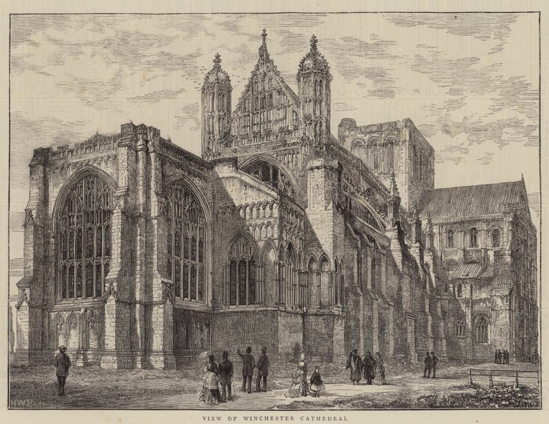 Utsikt över Winchester Cathedral av Henry William Brewer