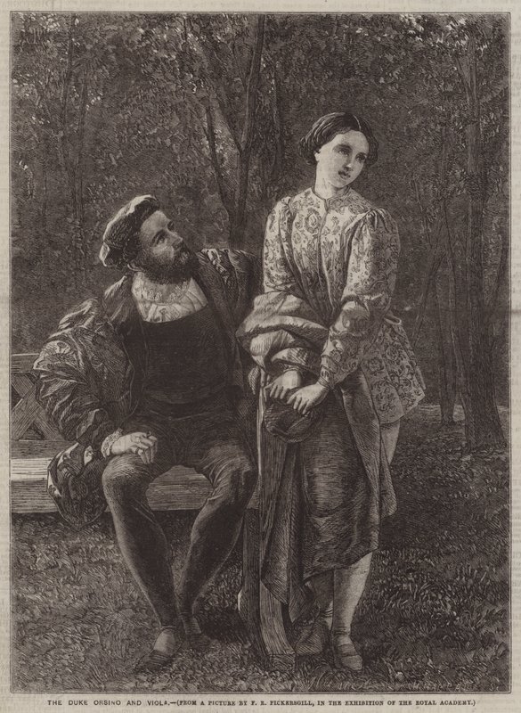 Hertigen Orsino och Viola av Henry William Pickersgill