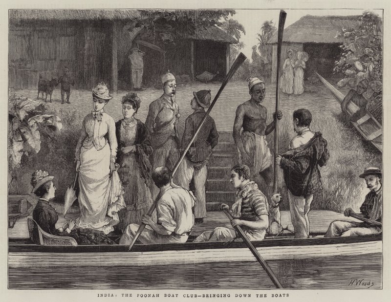 Indien, Poonah Boat Club, att få ner båtarna av Henry Woods