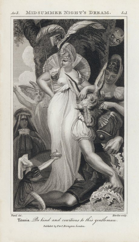 Illustration till Shakespeares En midsommarnattsdröm (gravyr) av Henry  Fuseli