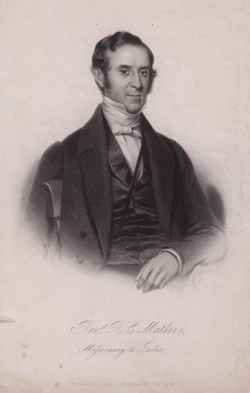 Henry Cotton Mather, engelsk kristen missionär i Indien (gravyr) av Henry (after) Room