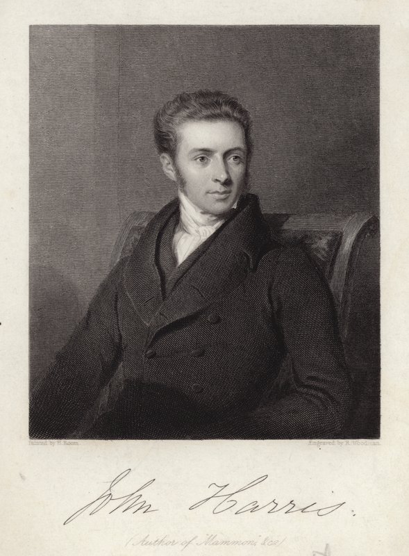 John Harris, engelsk präst och författare till Mammon eller Covetousness The Sin of the Christian Church (gravyr) av Henry (after) Room