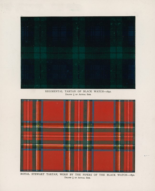 42:a Royal Highlanders The Black Watch. Regimentala tartaner (chromolitho) av Henry A. Payne