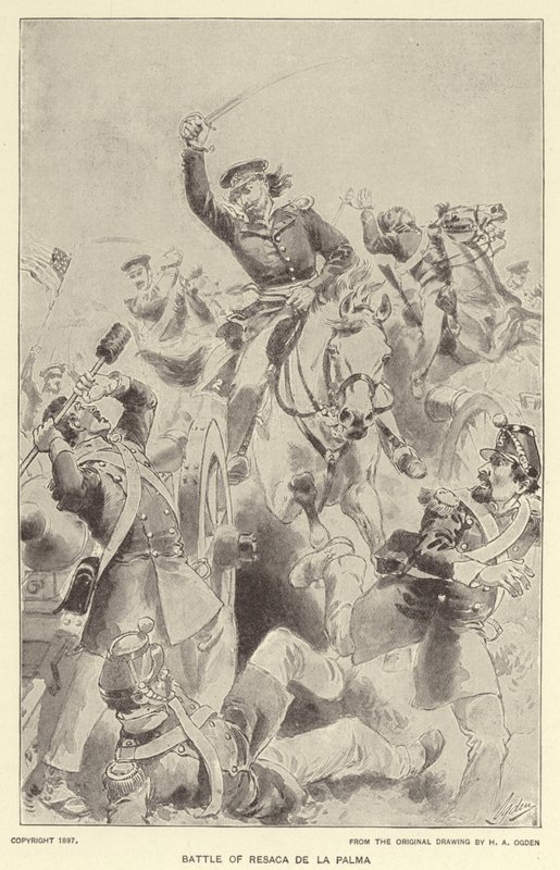 Slaget vid Resaca de la Palma (litho) av Henry Alexander (after) Ogden