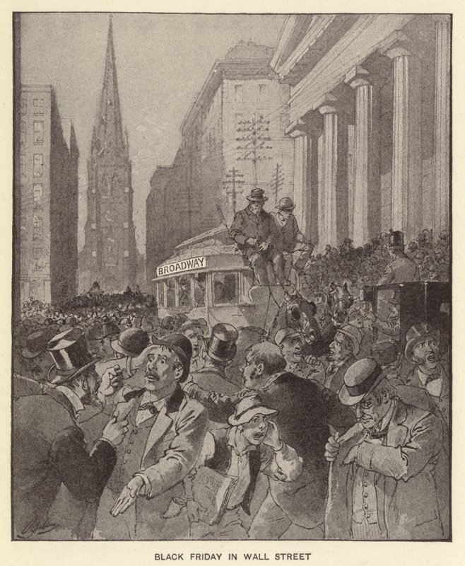 Black Friday på Wall Street (litho) av Henry Alexander (after) Ogden