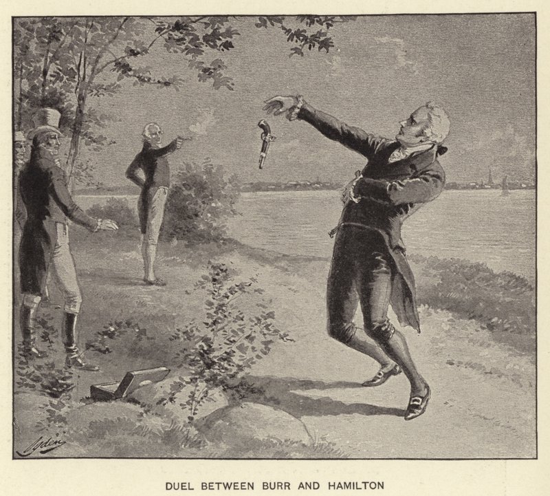 Duell mellan Burr och Hamilton (litho) av Henry Alexander (after) Ogden