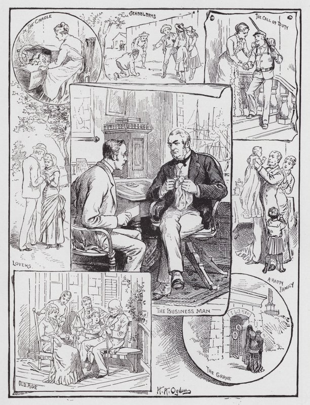 The Domestic Circle (gravyr) av Henry Alexander (after) Ogden