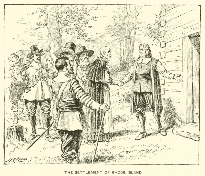 The Settlement of Rhode Island (litho) av Henry Alexander (after) Ogden