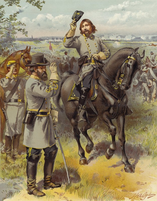 General Pickett tar order om att ladda från General Longstreet, Gettysburg; 3 juli 1863 av Henry Alexander Ogden