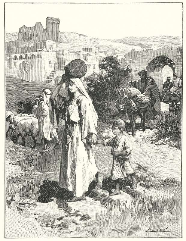 En samaritansk by (litho) av Henry Andrew Harper