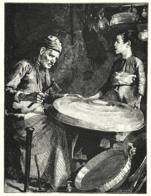 En österländsk kopparsmed (litho) av Henry Andrew Harper