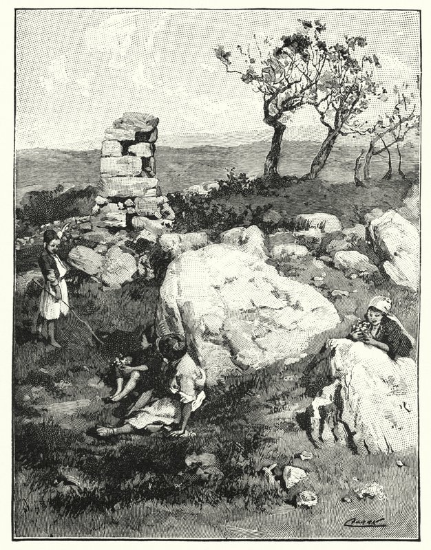 Ett gammalt landmärke i Libanon (litho) av Henry Andrew Harper