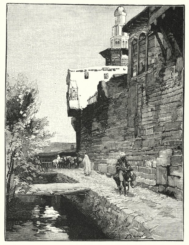 Damaskus stadsmur (litho) av Henry Andrew Harper