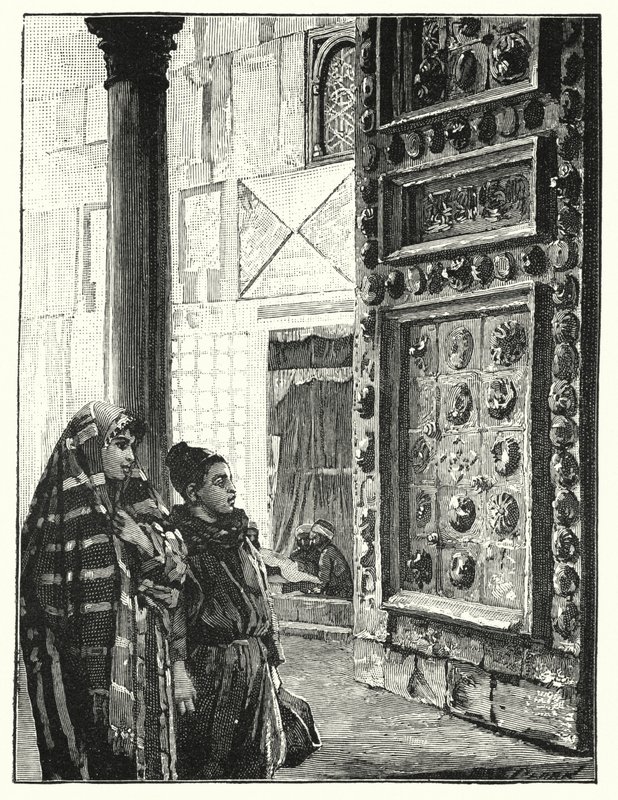 Metalldörr till den stora moskén i Damaskus (litho) av Henry Andrew Harper