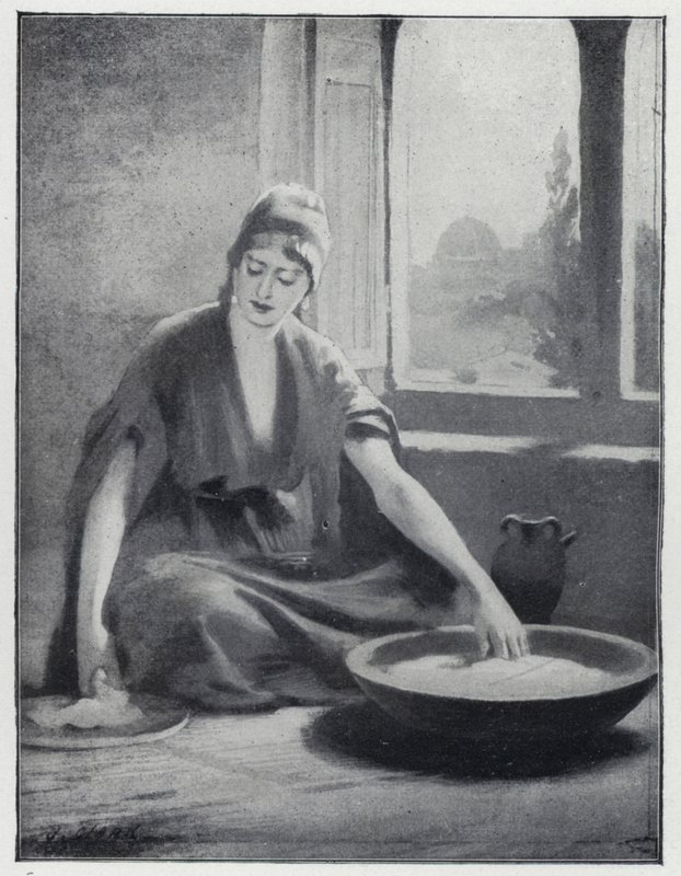 Lägga surdeg i mjöl (litho) av Henry Andrew Harper