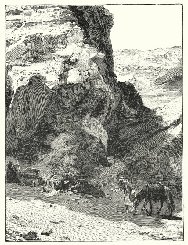 Skuggan av en stor sten, nära War Sabo (litho) av Henry Andrew Harper