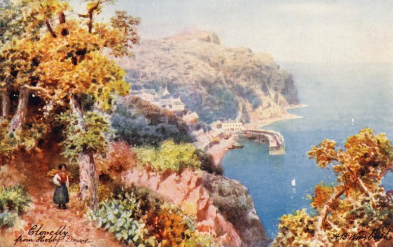 Clovelly, från Hobby Drive (färglitografi) av Henry B. (after) Wimbush