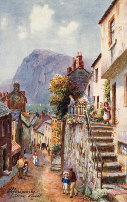 Fore Street, Ilfracombe (färglitografi) av Henry B. (after) Wimbush