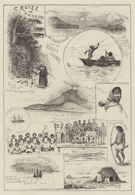 Kryssning av HMS Ruby till Staten Island och Beagle Channel av Henry Charles Seppings Wright