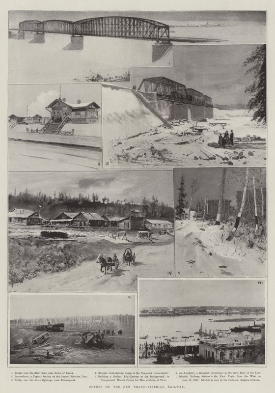 Scener på den nya transsibiriska järnvägen av Henry Charles Seppings Wright