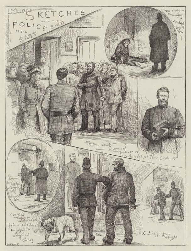 Skisser med polisen på East End av Henry Charles Seppings Wright