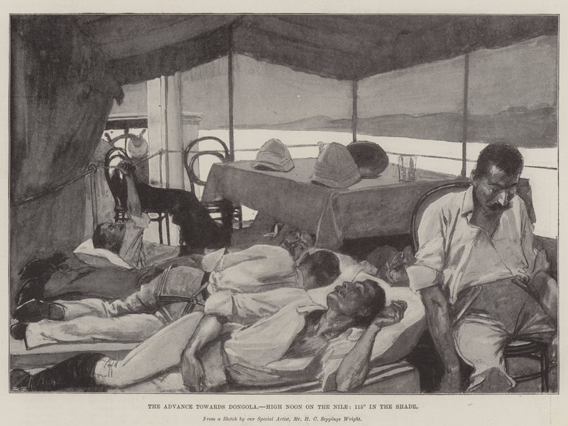 Framryckningen mot Dongola, High Noon på Nilen, 115° i skuggan av Henry Charles Seppings Wright