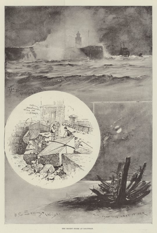 Den senaste stormen vid Holyhead av Henry Charles Seppings Wright