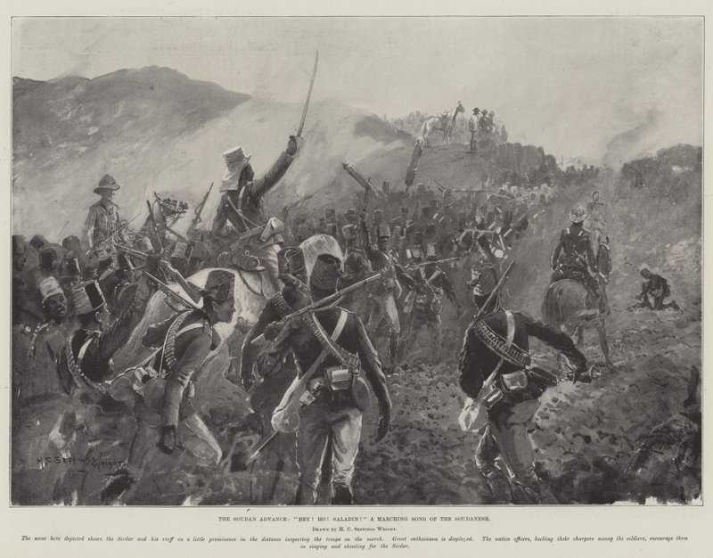 Soudan Advance, hej! Hej! Saladin! en marschlåt av sudaneserna av Henry Charles Seppings Wright
