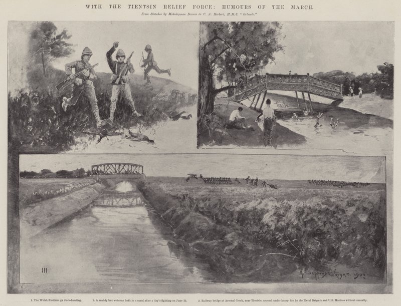 Med Tientsin Relief Force, Marschens humör av Henry Charles Seppings Wright