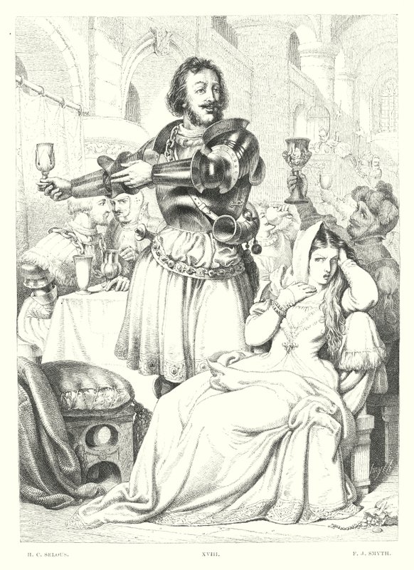 Lord Byrons barn Harold, Canto III, Strof 48 (gravyr) av Henry Courtney (after) Selous