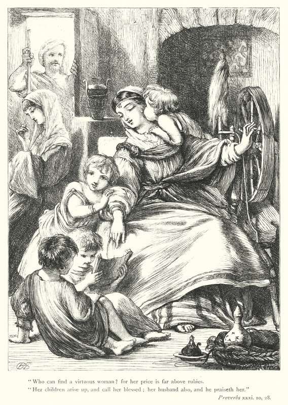 Den utmärkta kvinnan (gravyr) av Henry Courtney (after) Selous