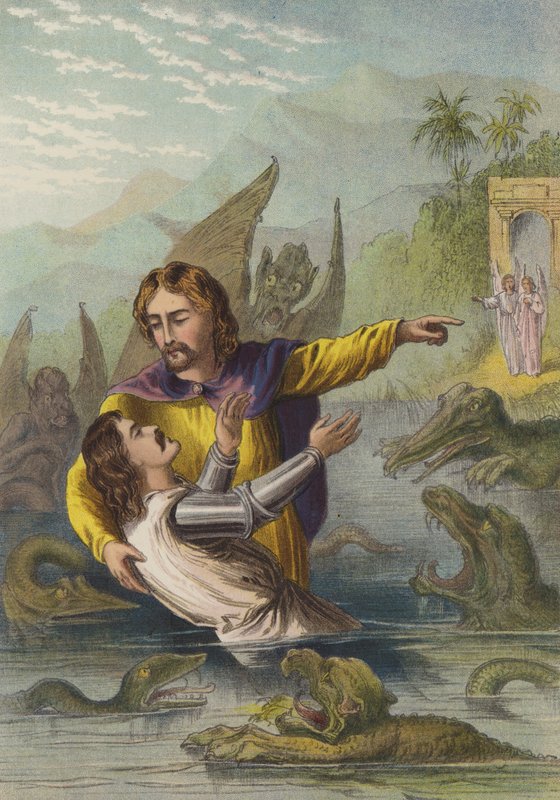 Korsa floden (chromolitho) av Henry Courtney Selous