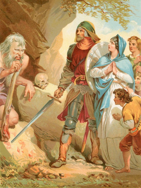 Jätten Maul fångar upp pilgrimerna av Henry Courtney Selous