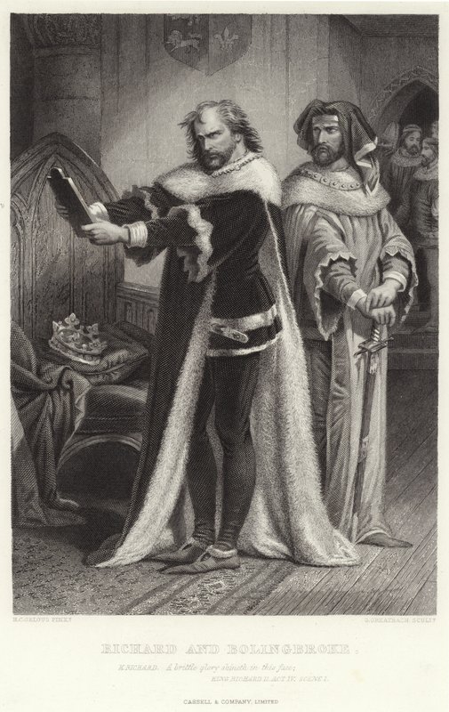 Richard och Bolingbroke, Kung Richard II, akt IV, scen I av Henry Courtney Selous