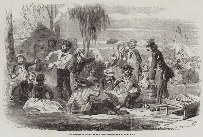 Jul Pic-Nic på grävningarna av Henry George Hine