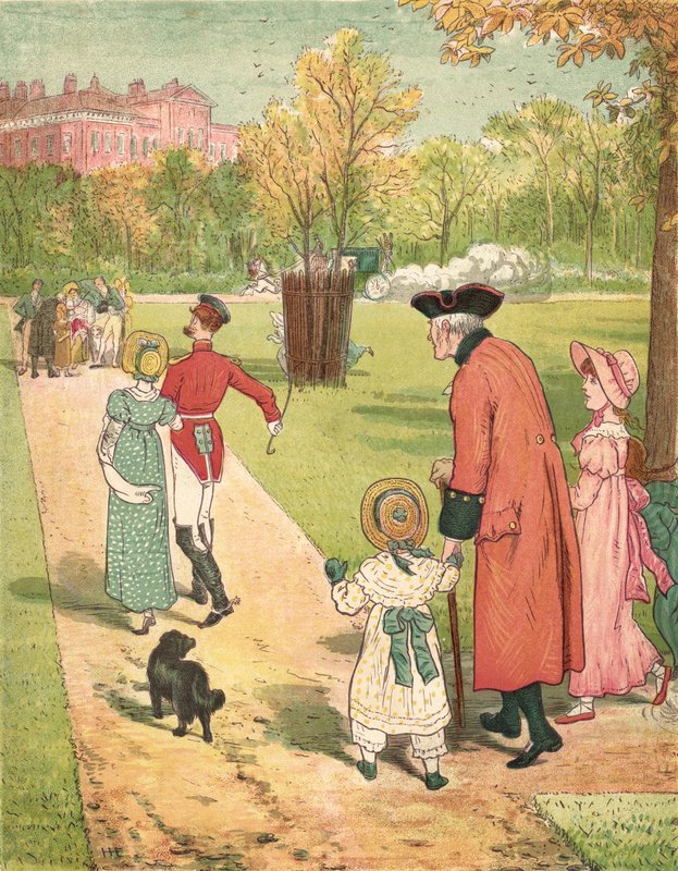 Springa för att se prinsessan (färg litho) av Henry Hetherington Emmerson