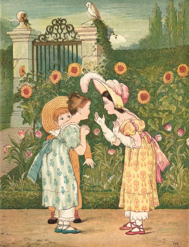 Vidskepliga människor (färg litho) av Henry Hetherington Emmerson