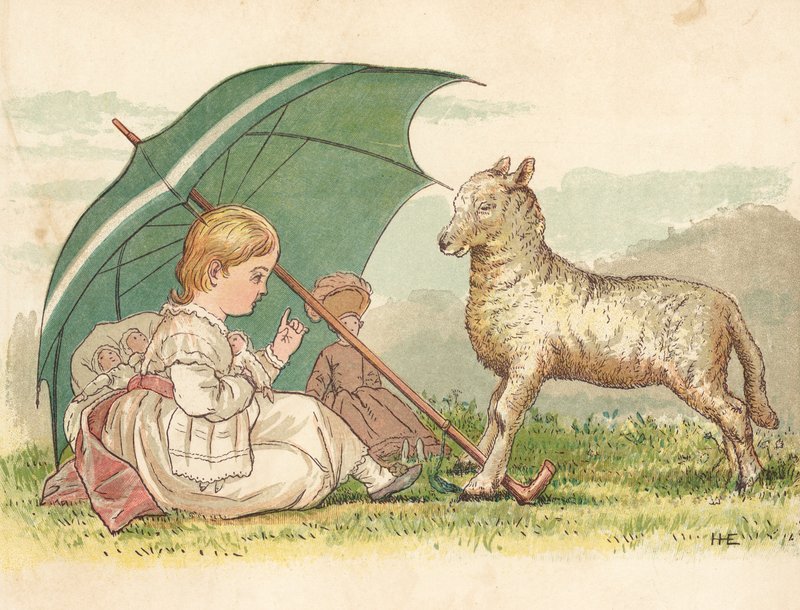 Prinsessan och lammet (färg litho) av Henry Hetherington Emmerson