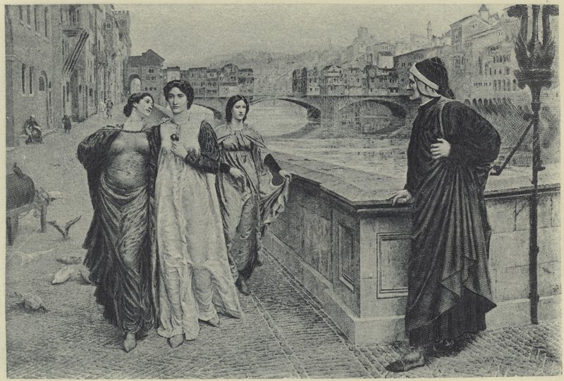 Dante och Beatrice (fotogravyr) av Henry Holiday