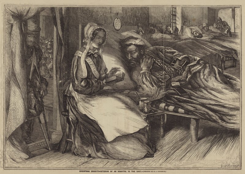 Christmas Charity, interiör av ett sjukhus i öst av Henry James Townsend