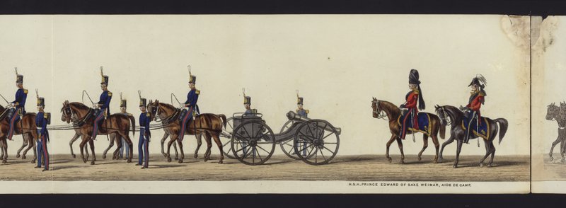 En del av panoramautsikten över hela begravningsprocessen av Arthur, hertig av Wellington (färgad akvatint) av Henry Jr and Sala Alken