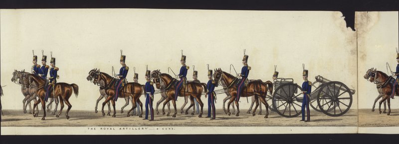 En del av panoramautsikten över hela begravningsprocessen av Arthur, hertig av Wellington (färgad akvatint) av Henry Jr and Sala Alken