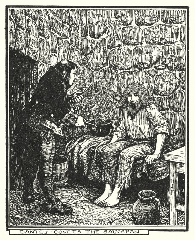Dantes eftertraktar kastrullen (litho) av Henry Justice Ford