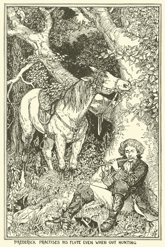 Frederick övar på sin flöjt även när han är på jakt av Henry Justice Ford