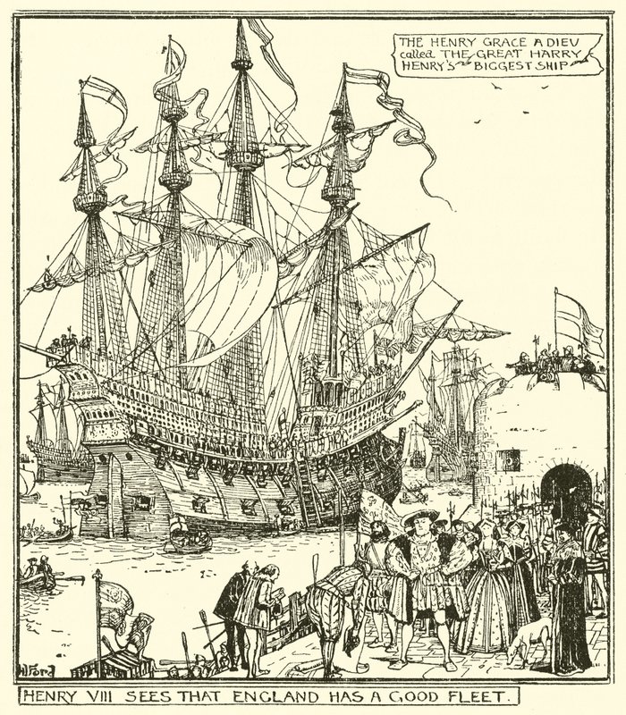 Henry VIII ser att England har en bra flotta av Henry Justice Ford