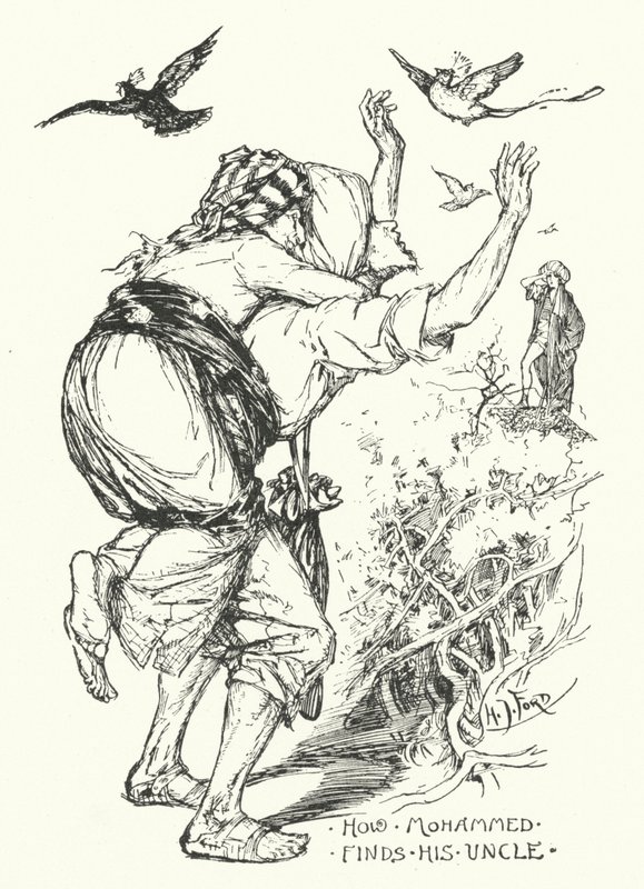 Hur Mohammed hittar sin farbror (gravyr) av Henry Justice Ford