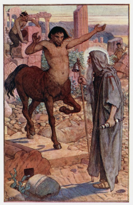 "Hur St Anthony träffade en kentaur och en satyr" av Henry Justice Ford