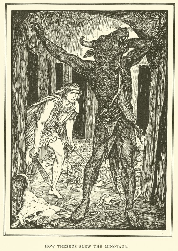 Hur Theseus dödade Minotauren av Henry Justice Ford