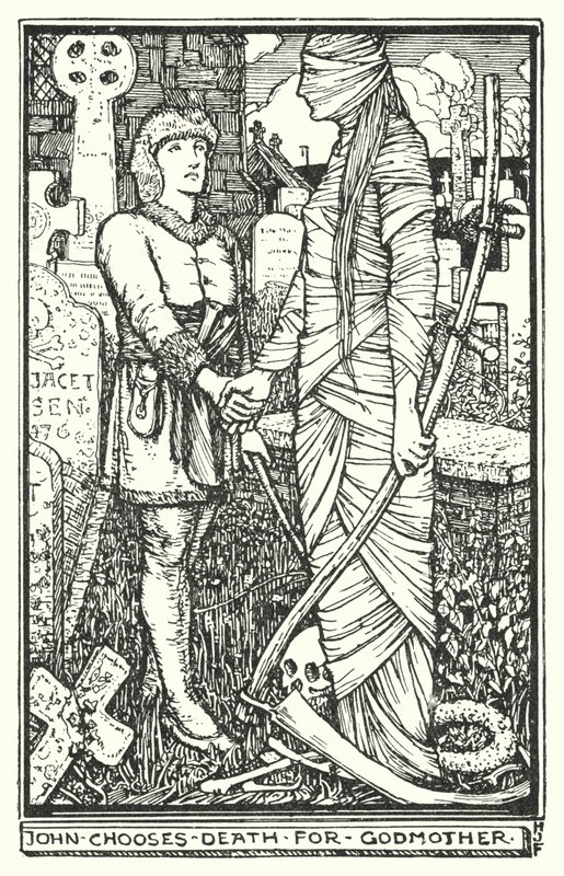 John väljer döden för gudmor (litho) av Henry Justice Ford