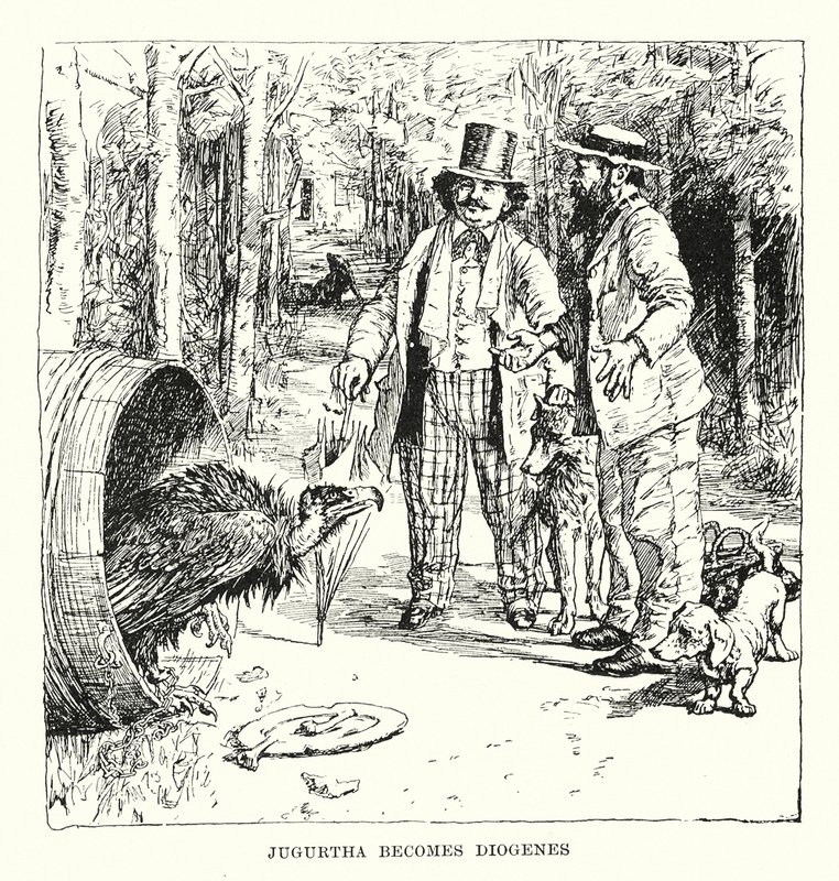 Jugurtha blir Diogenes (gravyr) av Henry Justice Ford
